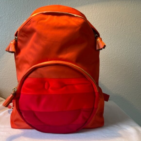 Anya Hindmarch Orange Smiley Happy Winking Face Chubby Small Nylon Backpack main image 4